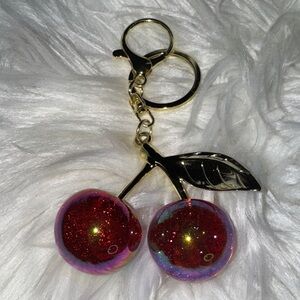 Red/Purple cherry bag charm NWT